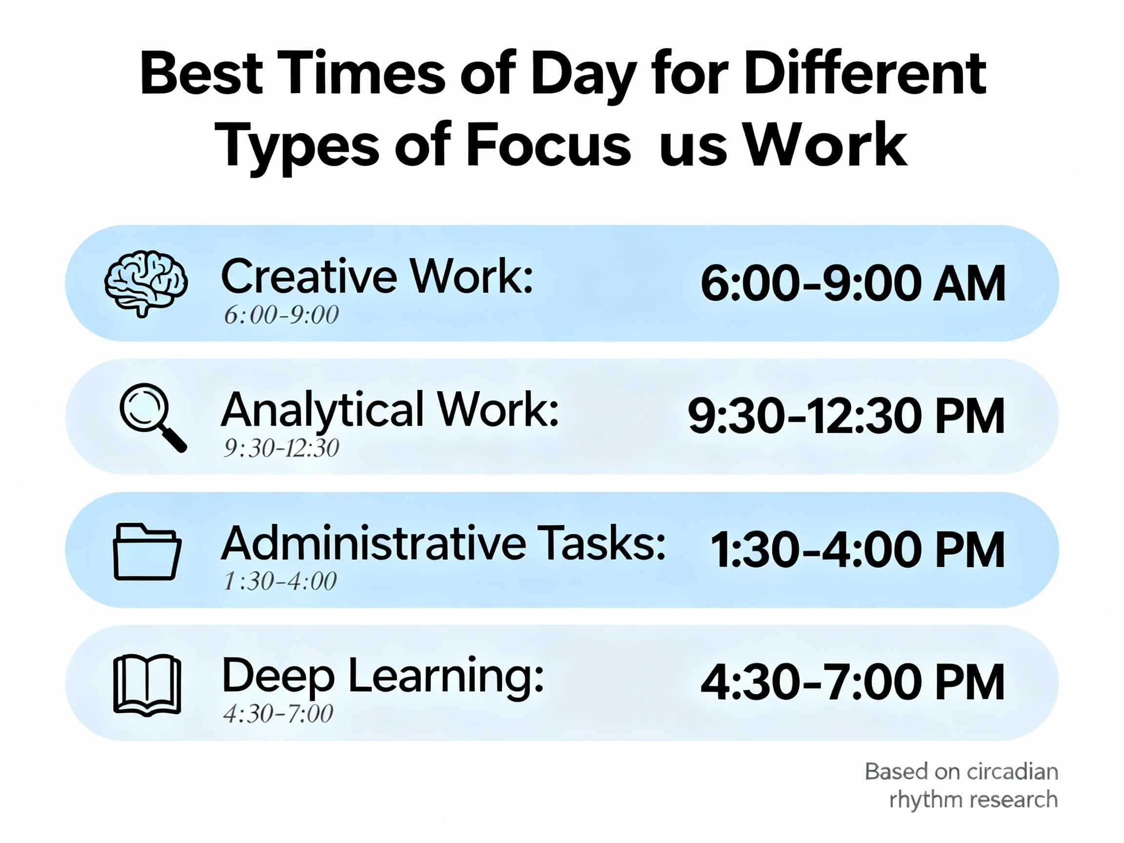 Best Times of Day for Different Types of Focus Work
